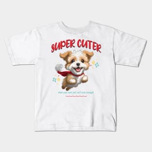 Super Cuter, cute superhero dog flying Kids T-Shirt